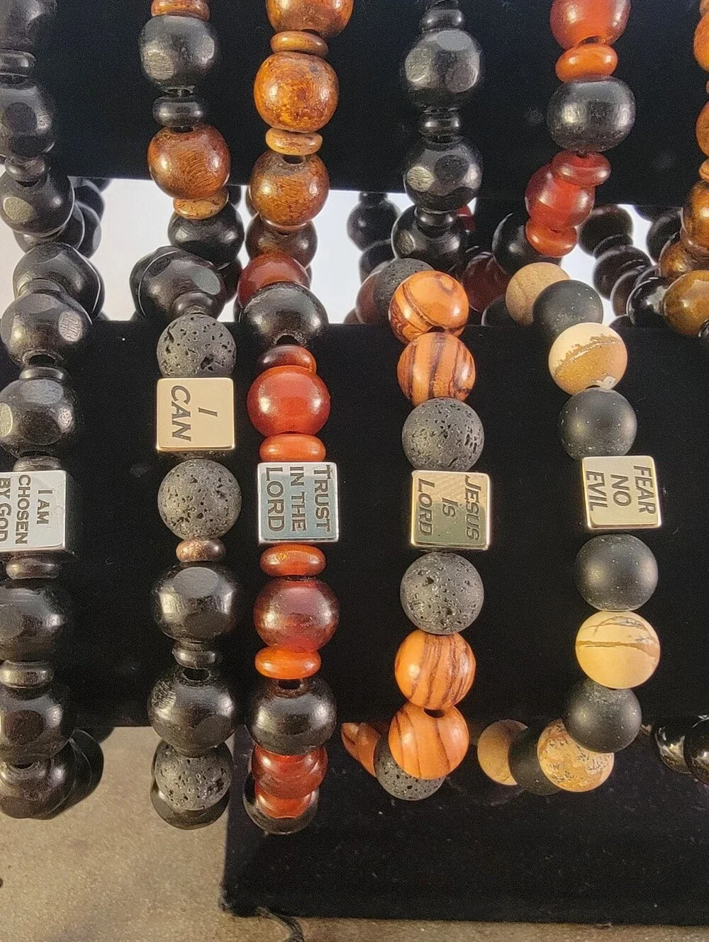 Men's Beaded Scripture Bracelet Lot NEW